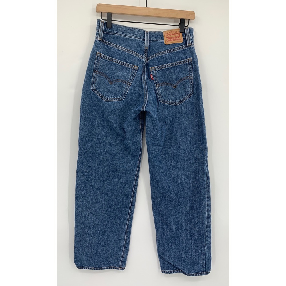 Levis 94 Baggy Jeans Womens 27 Blue Wide Straight Leg Medium Wash Denim Pants